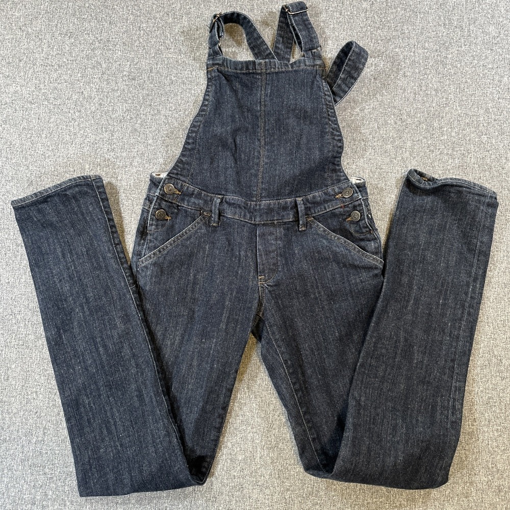 Mavi Ainsley Open Back Denim Overalls Womens 28x34 Dark Wash Skinny Bib Jeans